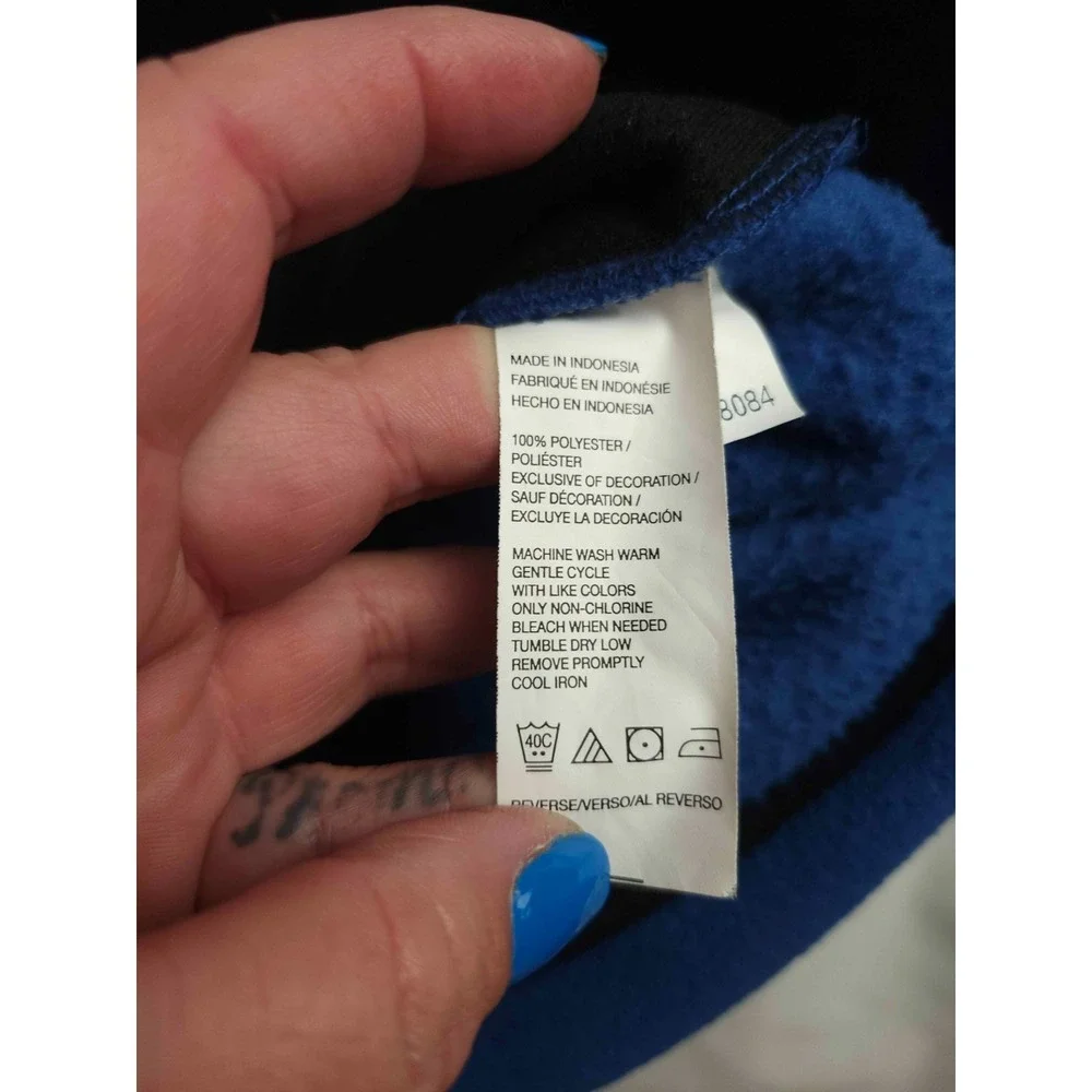 IZOD Fleece Vest Mens Medium Blue Full Zip Sleeveless Jacket Mock Neck Pockets